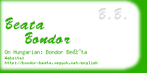 beata bondor business card